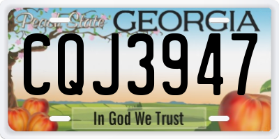 GA license plate CQJ3947