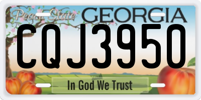 GA license plate CQJ3950