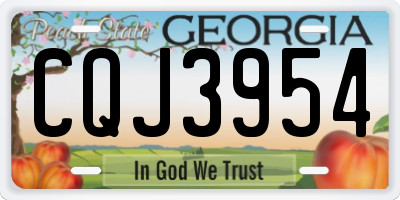 GA license plate CQJ3954