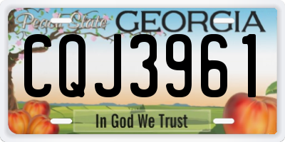 GA license plate CQJ3961