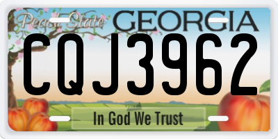 GA license plate CQJ3962