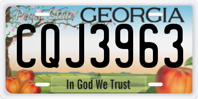 GA license plate CQJ3963