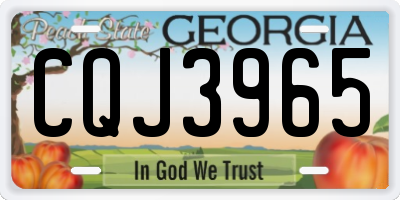 GA license plate CQJ3965
