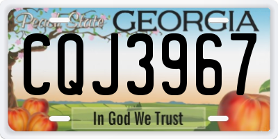 GA license plate CQJ3967