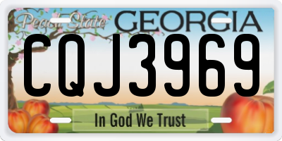 GA license plate CQJ3969
