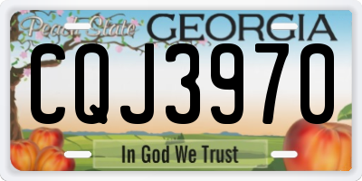GA license plate CQJ3970