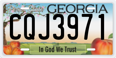 GA license plate CQJ3971