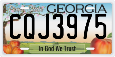GA license plate CQJ3975