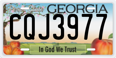 GA license plate CQJ3977