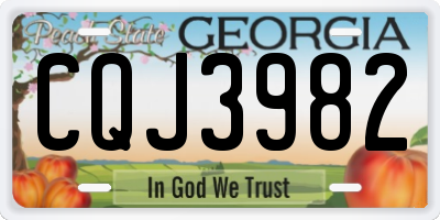 GA license plate CQJ3982