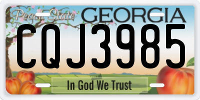 GA license plate CQJ3985