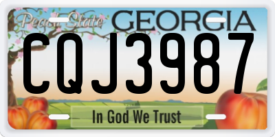 GA license plate CQJ3987
