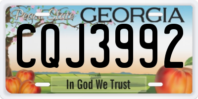GA license plate CQJ3992