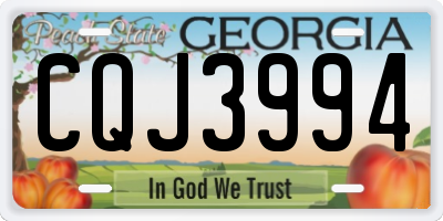 GA license plate CQJ3994