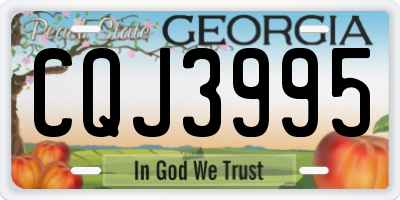 GA license plate CQJ3995