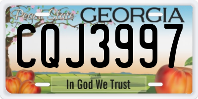 GA license plate CQJ3997