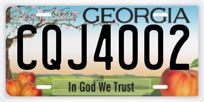 GA license plate CQJ4002