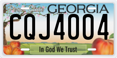 GA license plate CQJ4004