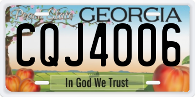 GA license plate CQJ4006