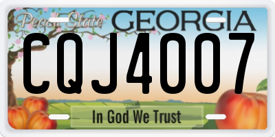 GA license plate CQJ4007