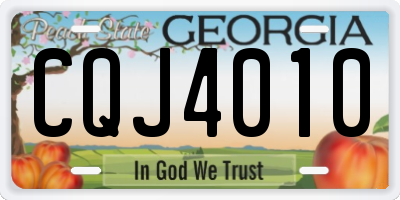GA license plate CQJ4010