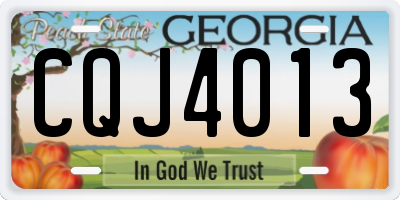 GA license plate CQJ4013