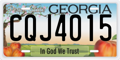 GA license plate CQJ4015