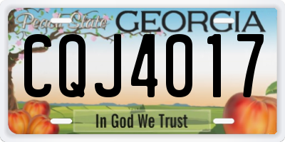 GA license plate CQJ4017
