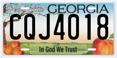 GA license plate CQJ4018