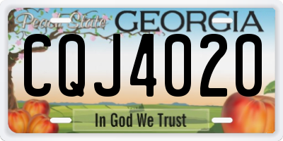 GA license plate CQJ4020