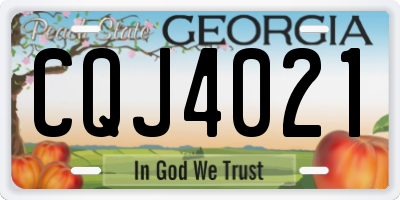 GA license plate CQJ4021