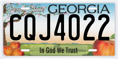 GA license plate CQJ4022