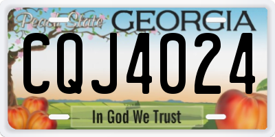 GA license plate CQJ4024