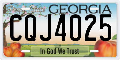 GA license plate CQJ4025