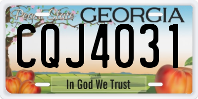 GA license plate CQJ4031