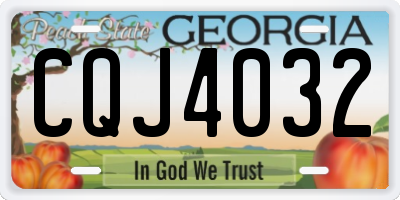 GA license plate CQJ4032