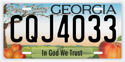 GA license plate CQJ4033
