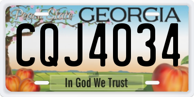 GA license plate CQJ4034