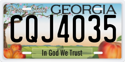 GA license plate CQJ4035