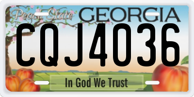 GA license plate CQJ4036