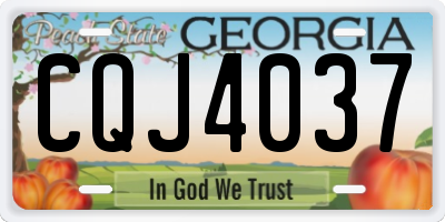 GA license plate CQJ4037