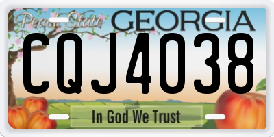 GA license plate CQJ4038