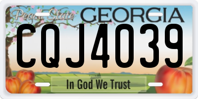 GA license plate CQJ4039