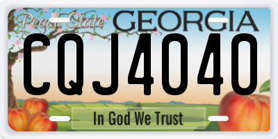 GA license plate CQJ4040