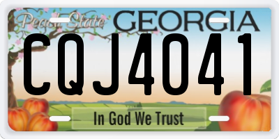 GA license plate CQJ4041