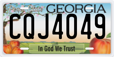 GA license plate CQJ4049