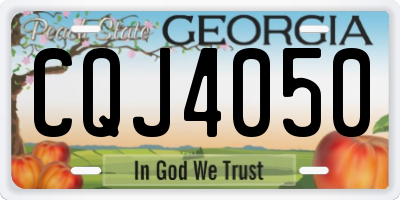 GA license plate CQJ4050