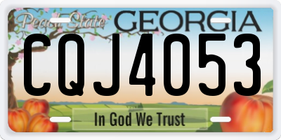 GA license plate CQJ4053