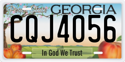 GA license plate CQJ4056
