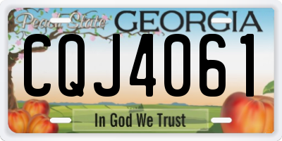 GA license plate CQJ4061